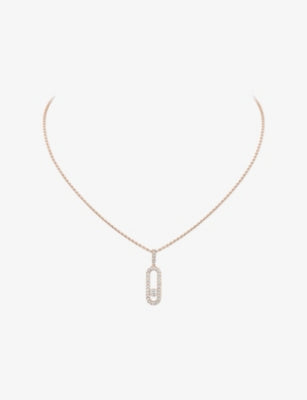Messika Move Uno large pave diamond necklace 45cm chain - British product