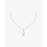Move Uno Large Pave 18ct Gold And 0.35ct Diamond Necklace - PINK