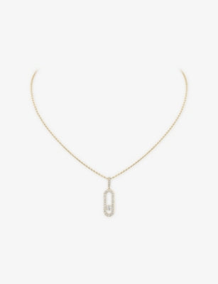 Messika Move Uno large pave diamond necklace 45cm chain - British product