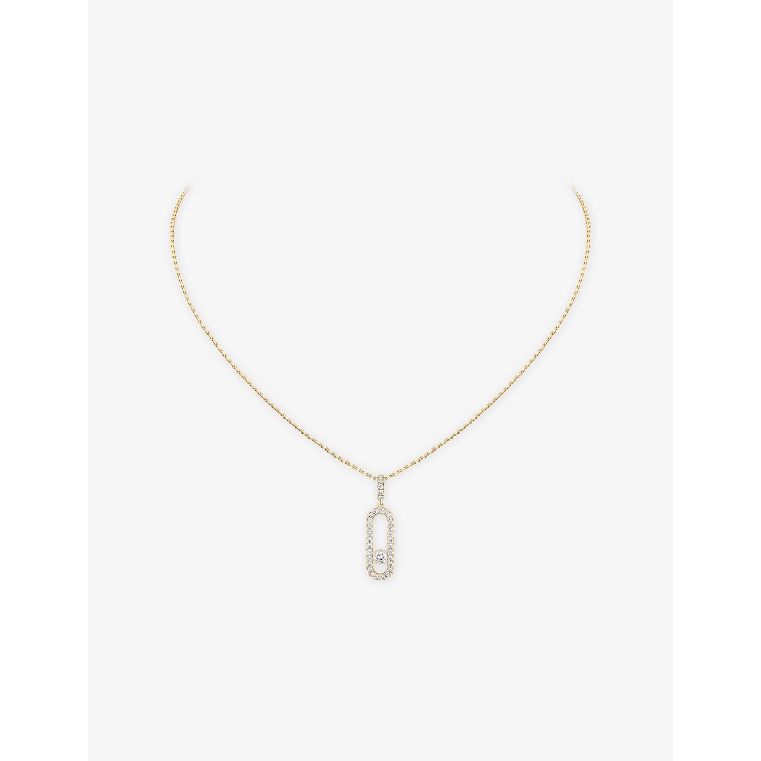 Messika Move Uno Large Pave 18ct Gold And 0.35ct Diamond Necklace