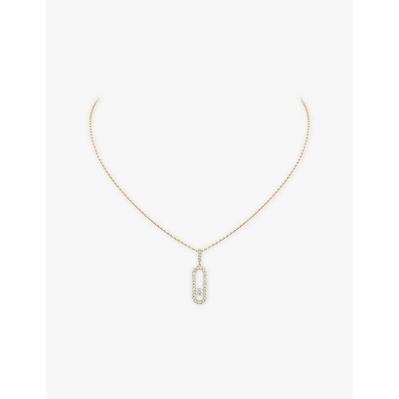 Messika Move Uno Large Pave 18ct Gold And 0.35ct Diamond Necklace