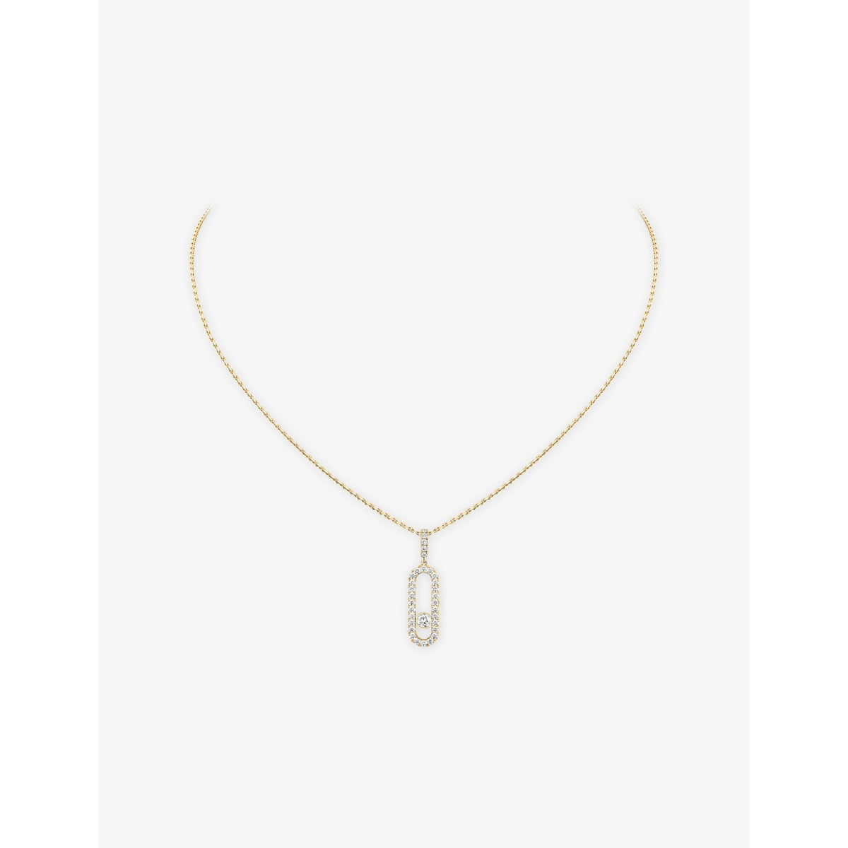Messika Move Uno Large Pave 18ct Gold And 0.35ct Diamond Necklace