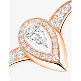 Messika 18ct gold pear cut diamond ring, imported from the UK