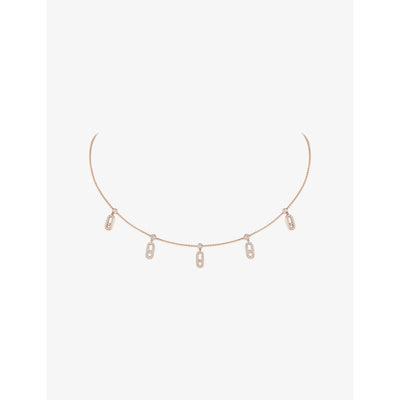 selfridges Messika Move Uno Drop Pendant Pavé 18ct Gold 0.61ct Diamond Necklace- Buy online at McGrocer