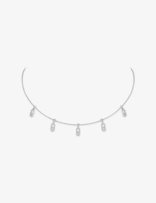 Messika Move Uno Drop Pendant Pavé 18ct Gold 0.61ct Diamond Necklace