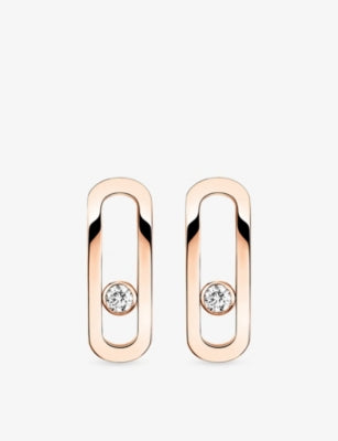 Messika Move Uno diamond earrings 18ct gold 0.16ct, imported from the UK
