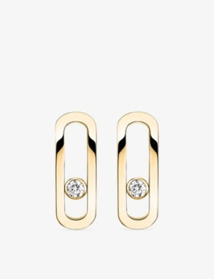 Messika Move Uno diamond earrings 18ct gold 0.16ct, imported from the UK