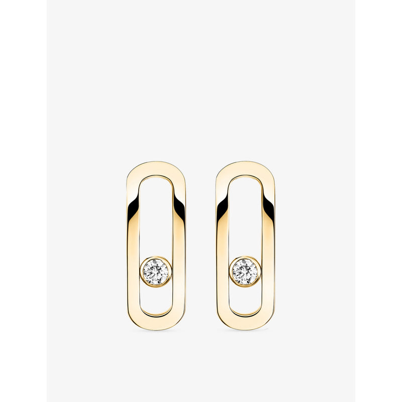 Messika Move Uno 18ct Gold And 0.16ct Diamond Earrings