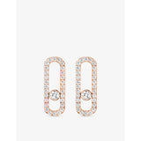 Move Uno Pavé 18ct Gold And 0.66ct Diamond Earrings - PINK