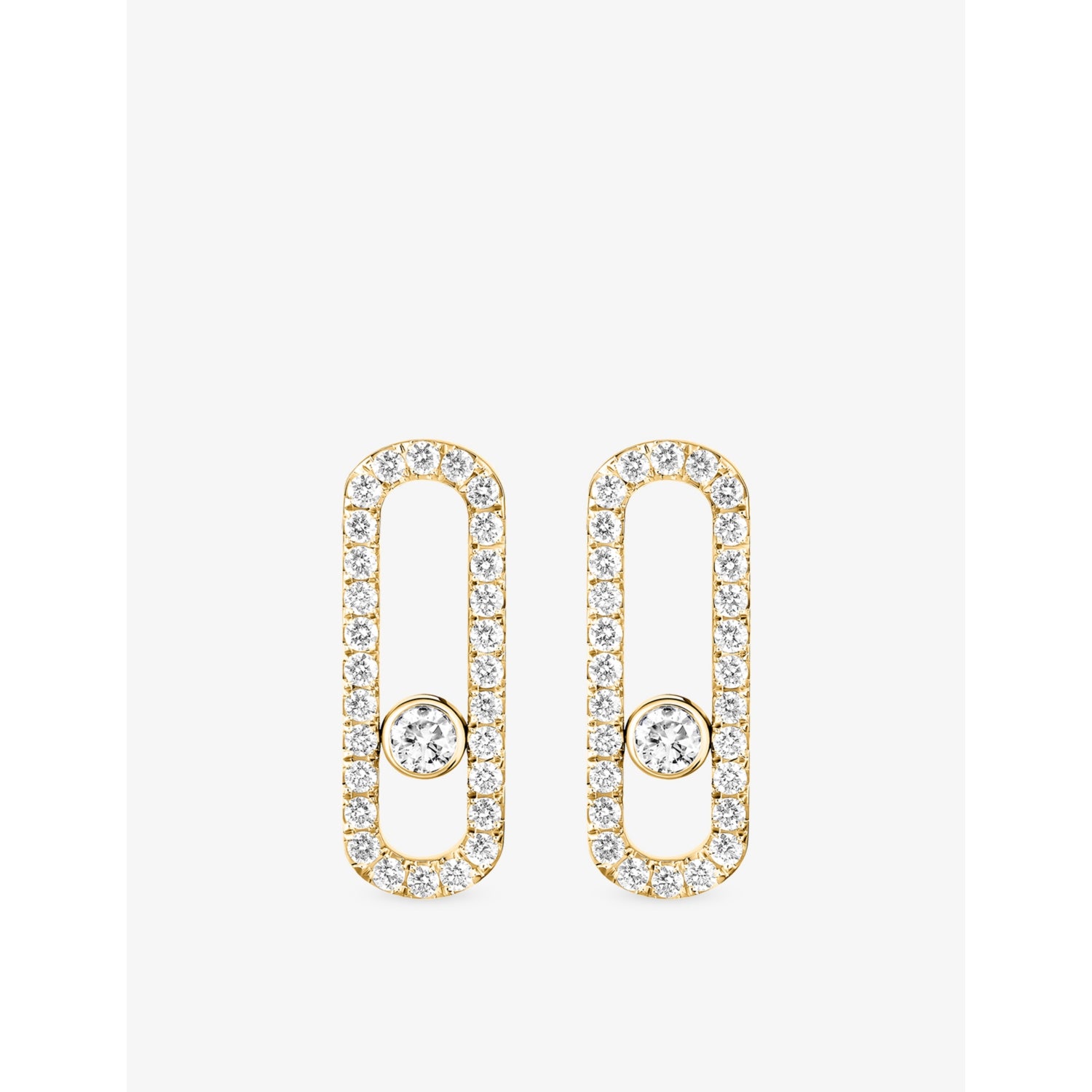 Messika Move Uno Pavé 18ct Gold And 0.66ct Diamond Earrings