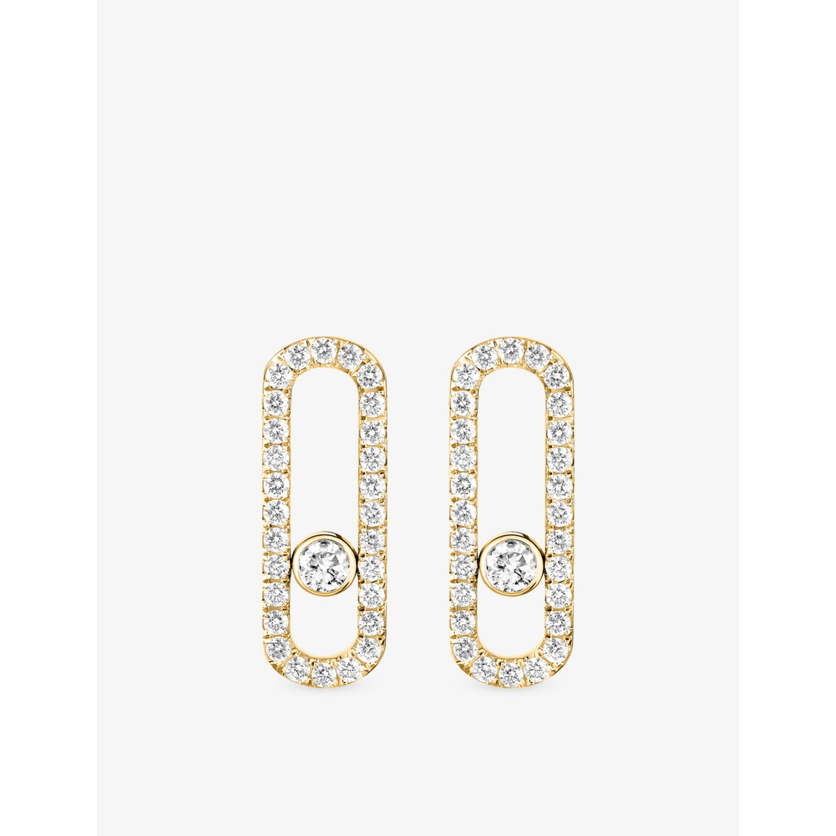 Messika Move Uno Pavé 18ct Gold And 0.66ct Diamond Earrings