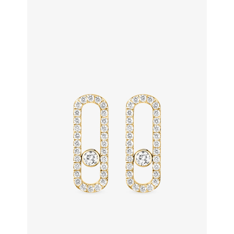 Messika Move Uno Pavé 18ct Gold And 0.66ct Diamond Earrings