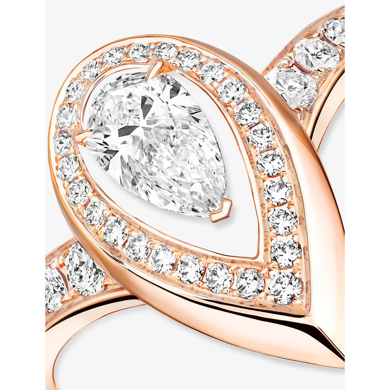 Messika 18ct gold diamond ring 0.63ct pear shape, UK version