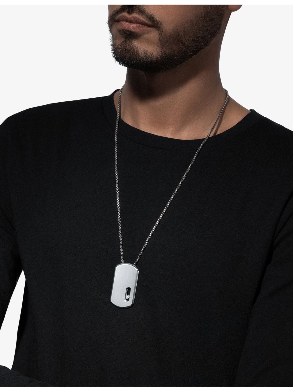 Messika Move large titanium pendant with 0.14ct diamond - British product