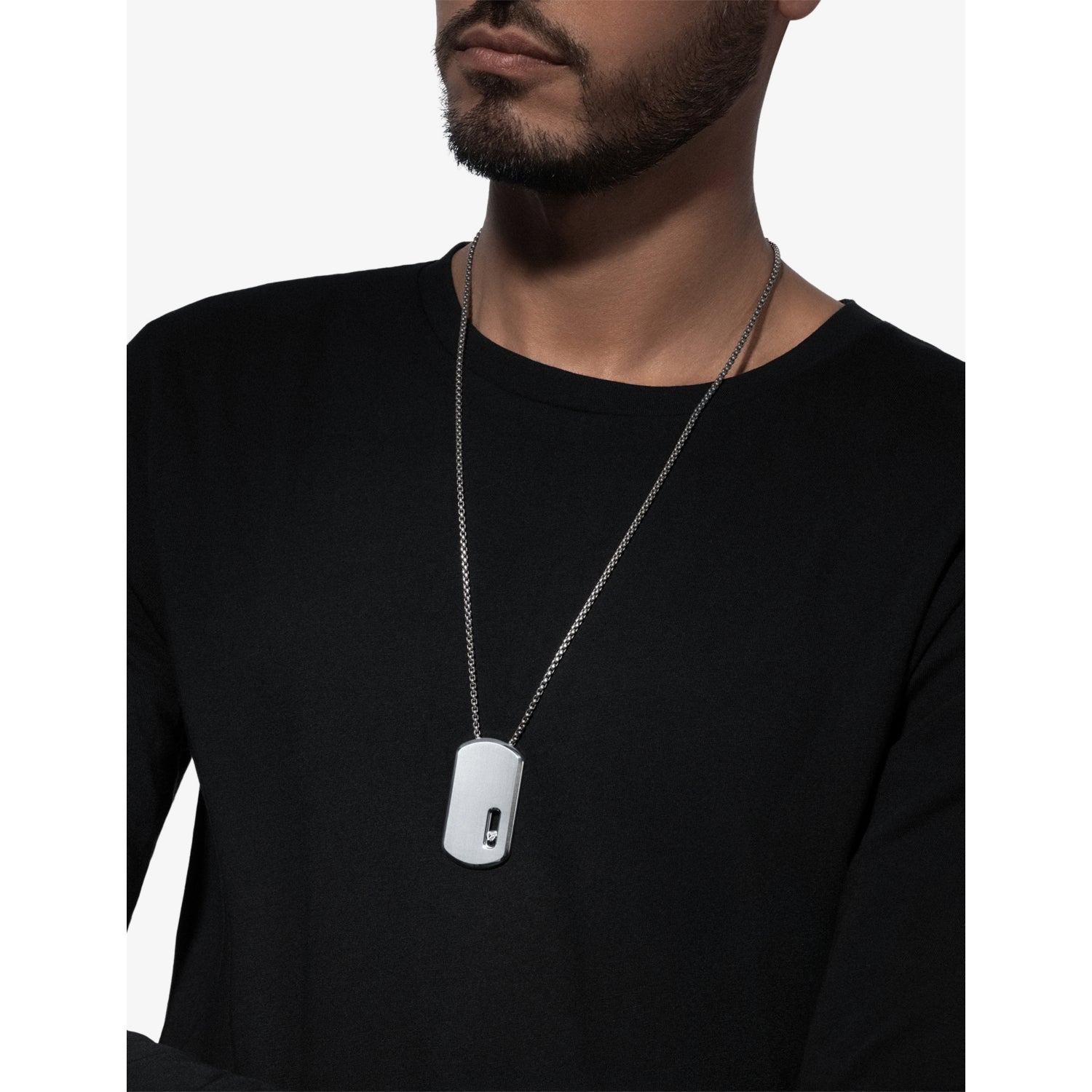 Messika Move large titanium pendant with 0.14ct diamond - British product