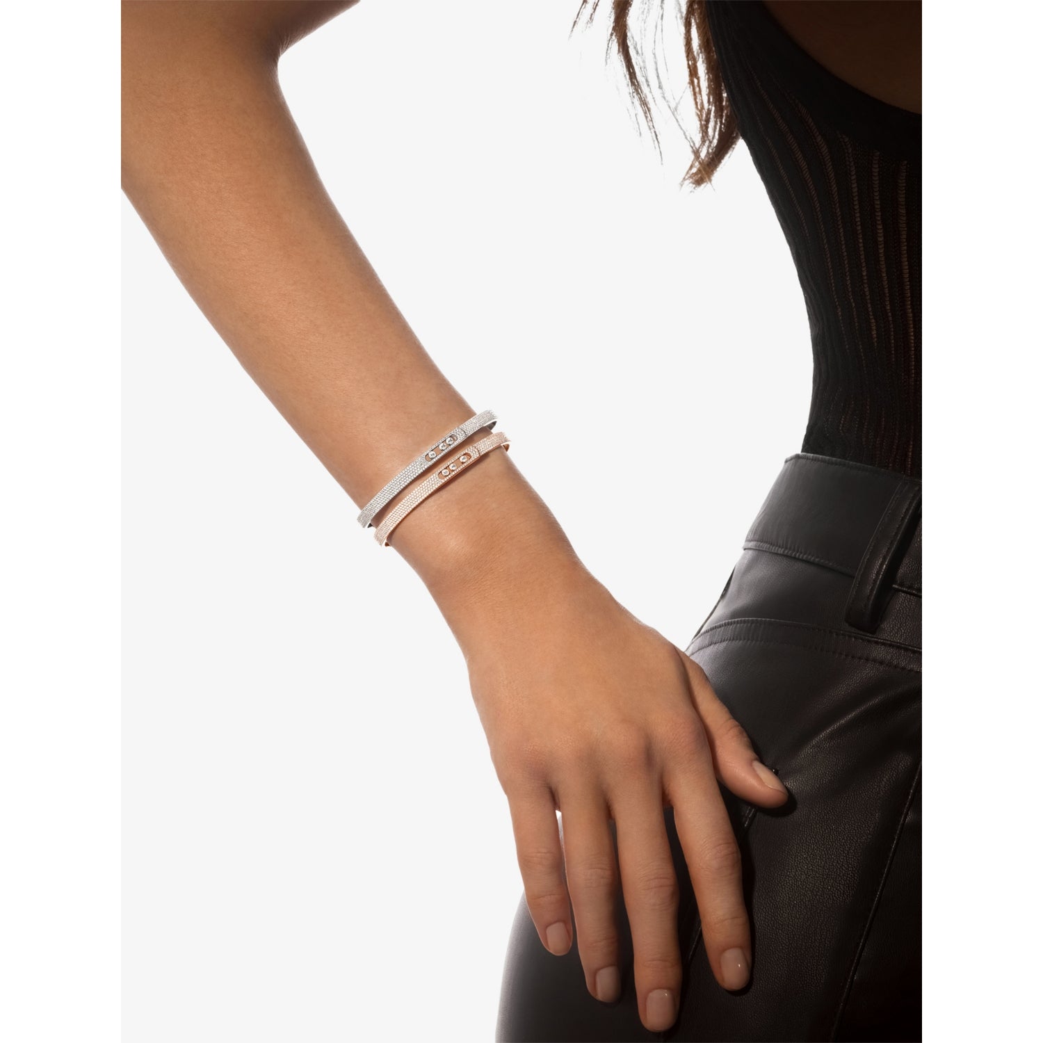 Messika Move Noa small pave 18ct gold diamond bangle, UK version