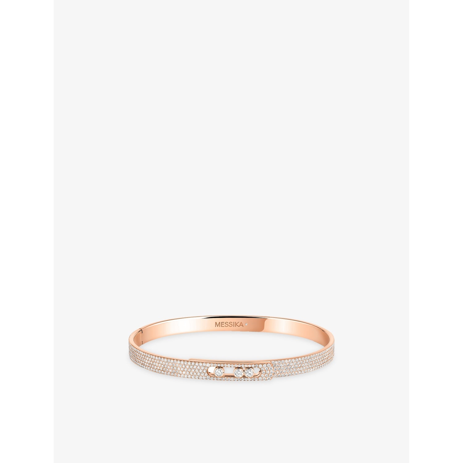 Move Noa Small Pave 18ct Gold And 1.45ct Diamond Bangle Bracelet - PINK - XS