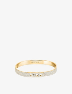 Messika Noa Pavé 18ct gold diamond bangle bracelet, UK version