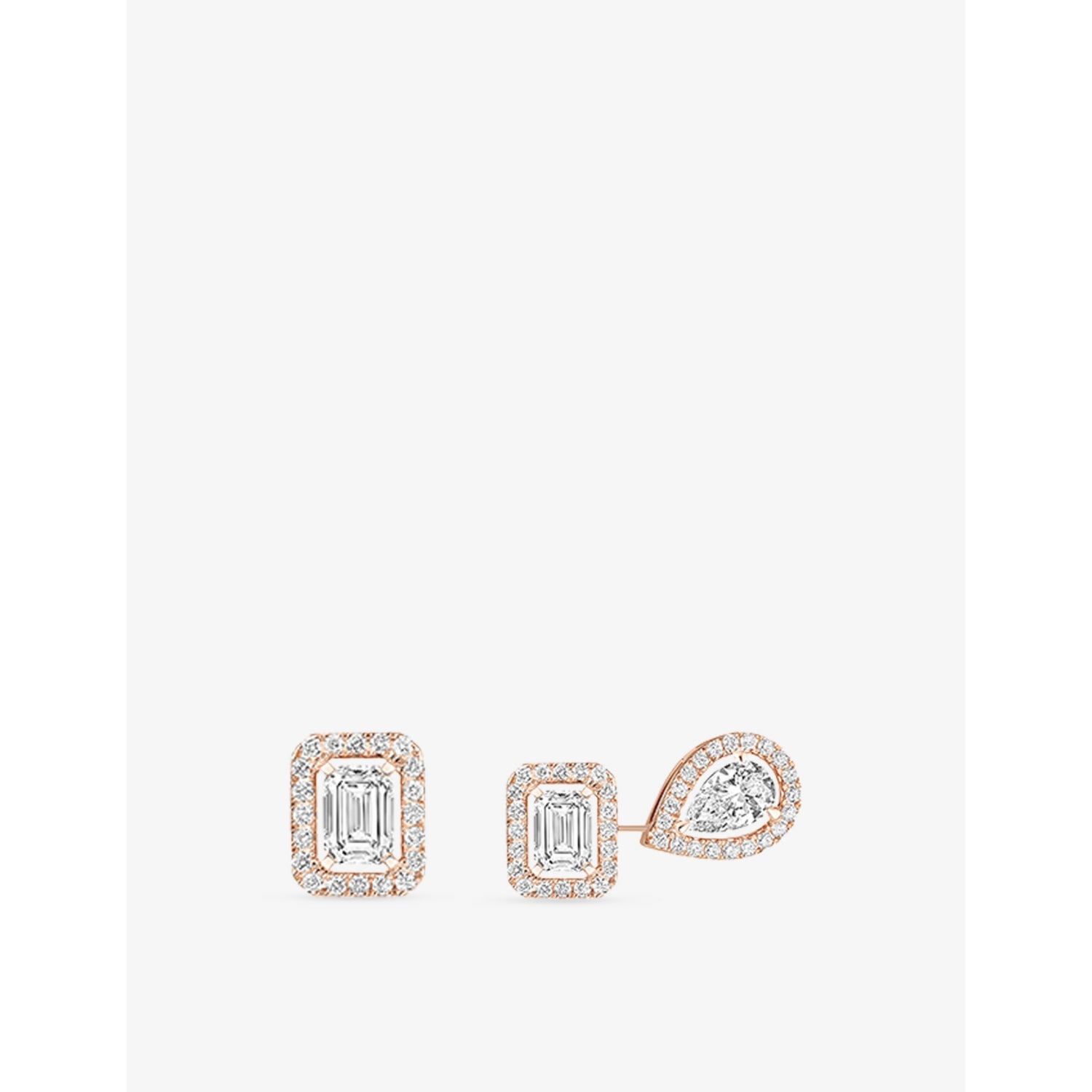 My Twin 18ct Gold And 0.81ct Diamond Stud Earrings - PINK