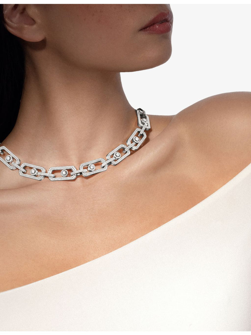 Messika diamond necklace So Move XL Pave 8.18ct, imported from the UK