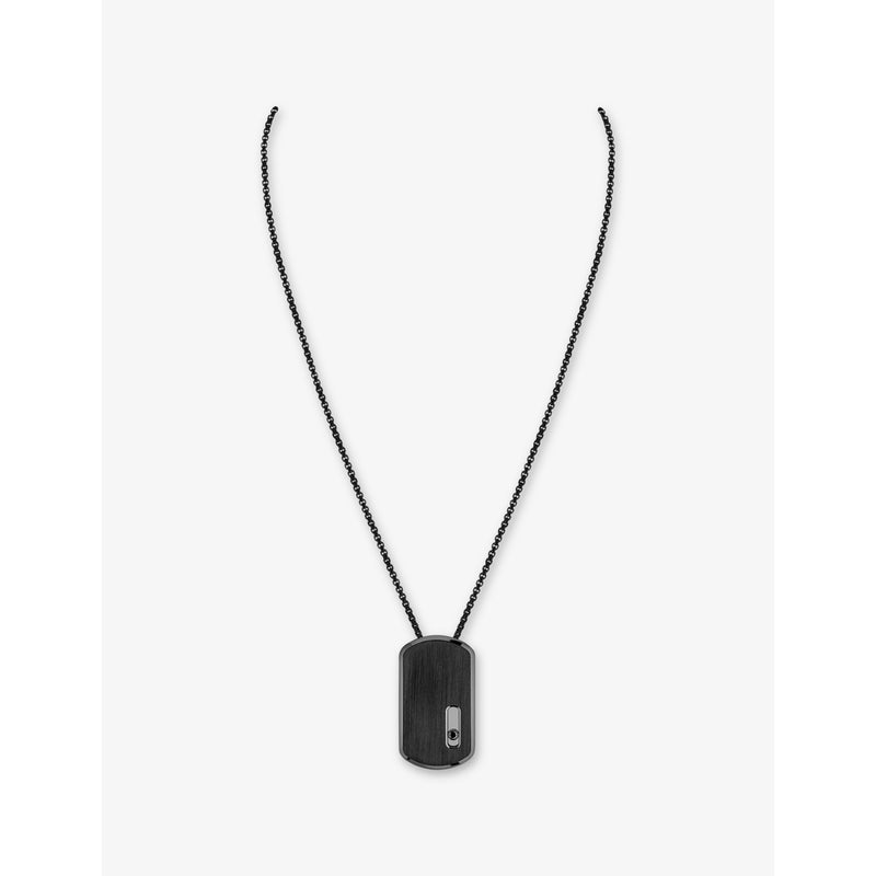 Messika Move pendant necklace black titanium 0.14ct diamond, UK version