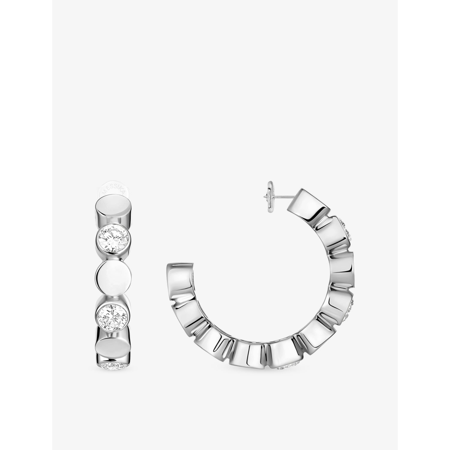 Messika 18ct white gold diamond hoop earrings 8.18ct (British brand)