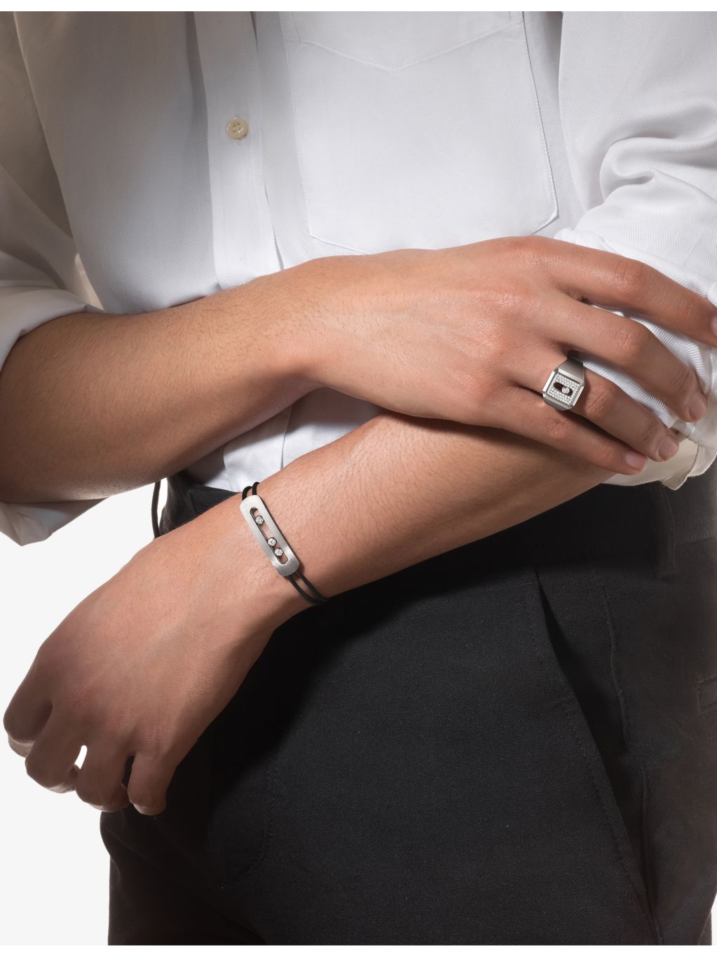 Messika titanium and 0.44ct diamond cord bracelet, UK version