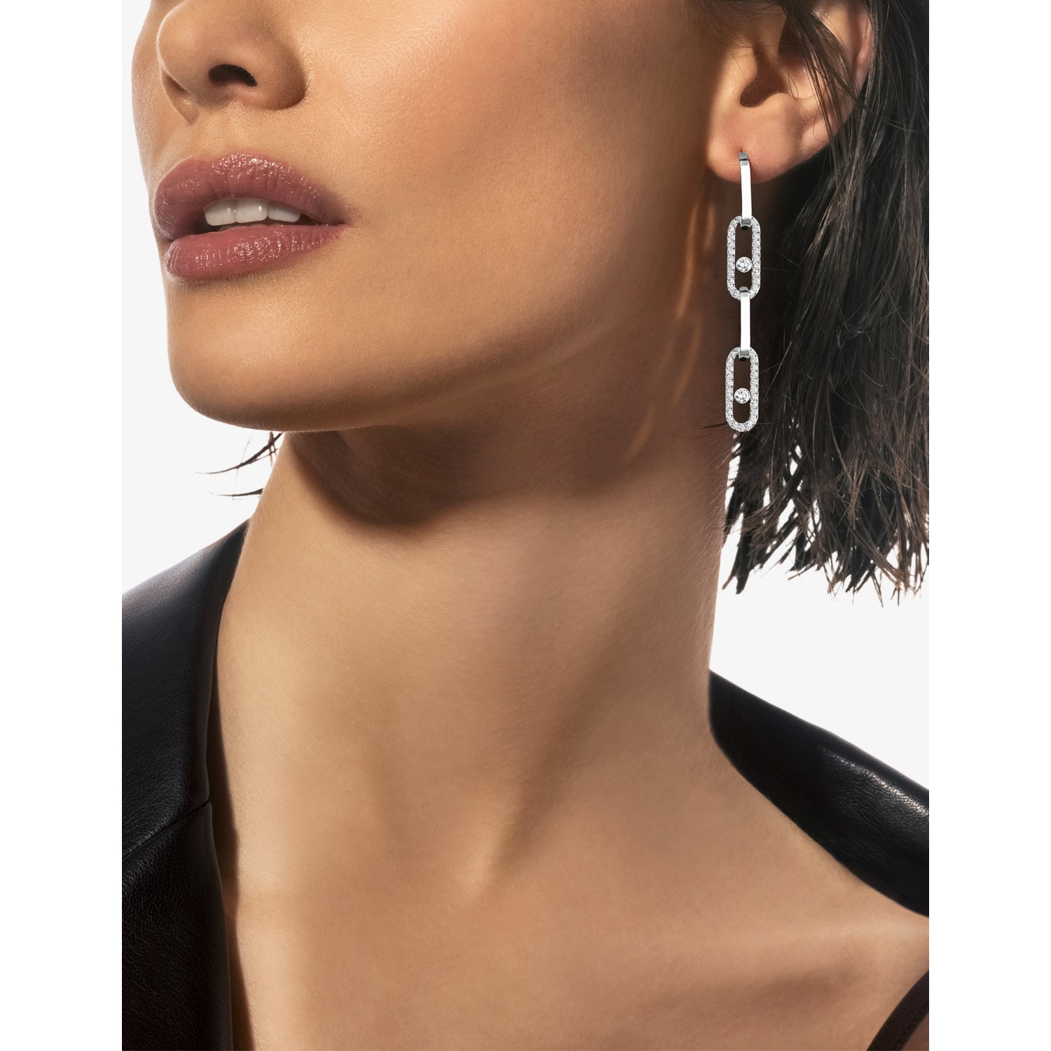 Messika 18ct gold diamond drop earrings with 1.70ct diamonds (British brand)