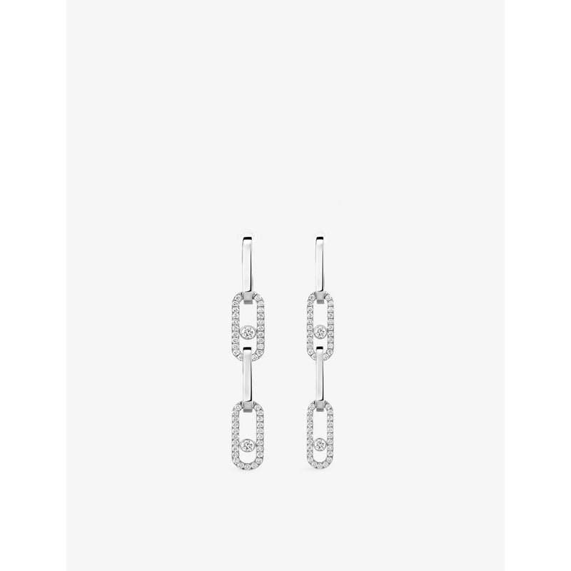 Move Link Convertible 18ct Gold And 1.70ct Diamond Drop Earrings - PINK
