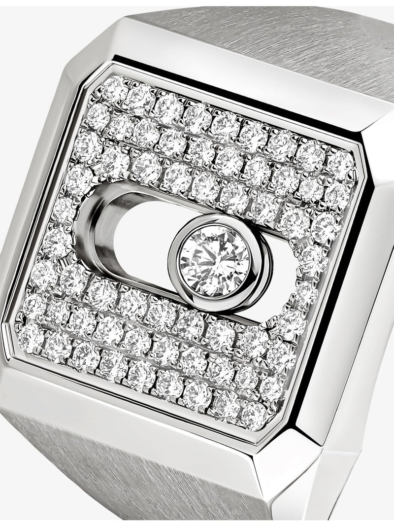 Messika titanium pave signet ring 0.35ct, imported from the UK
