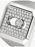 Messika titanium pave signet ring 0.35ct, imported from the UK