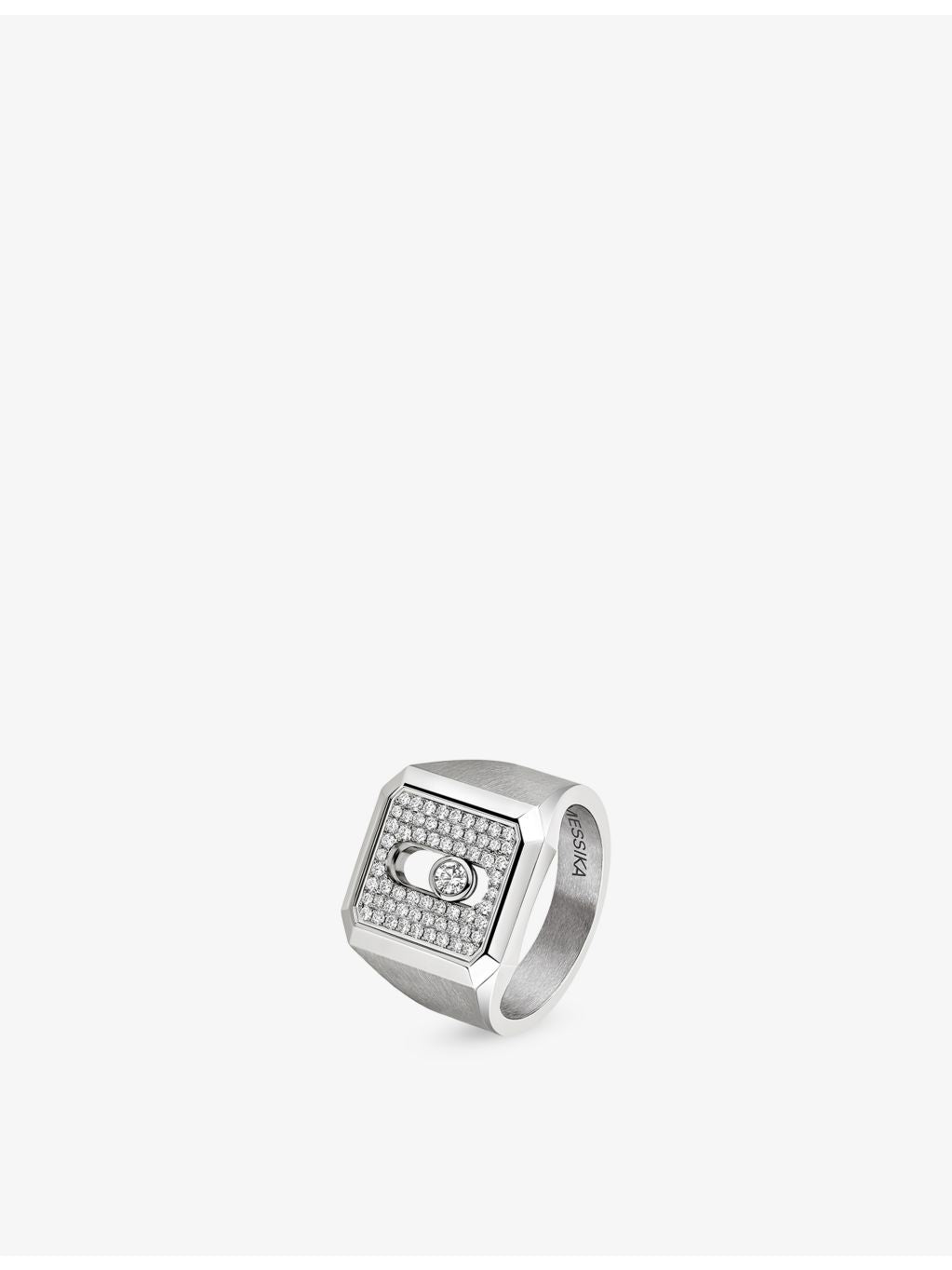 Messika titanium pave signet ring 0.35ct, imported from the UK