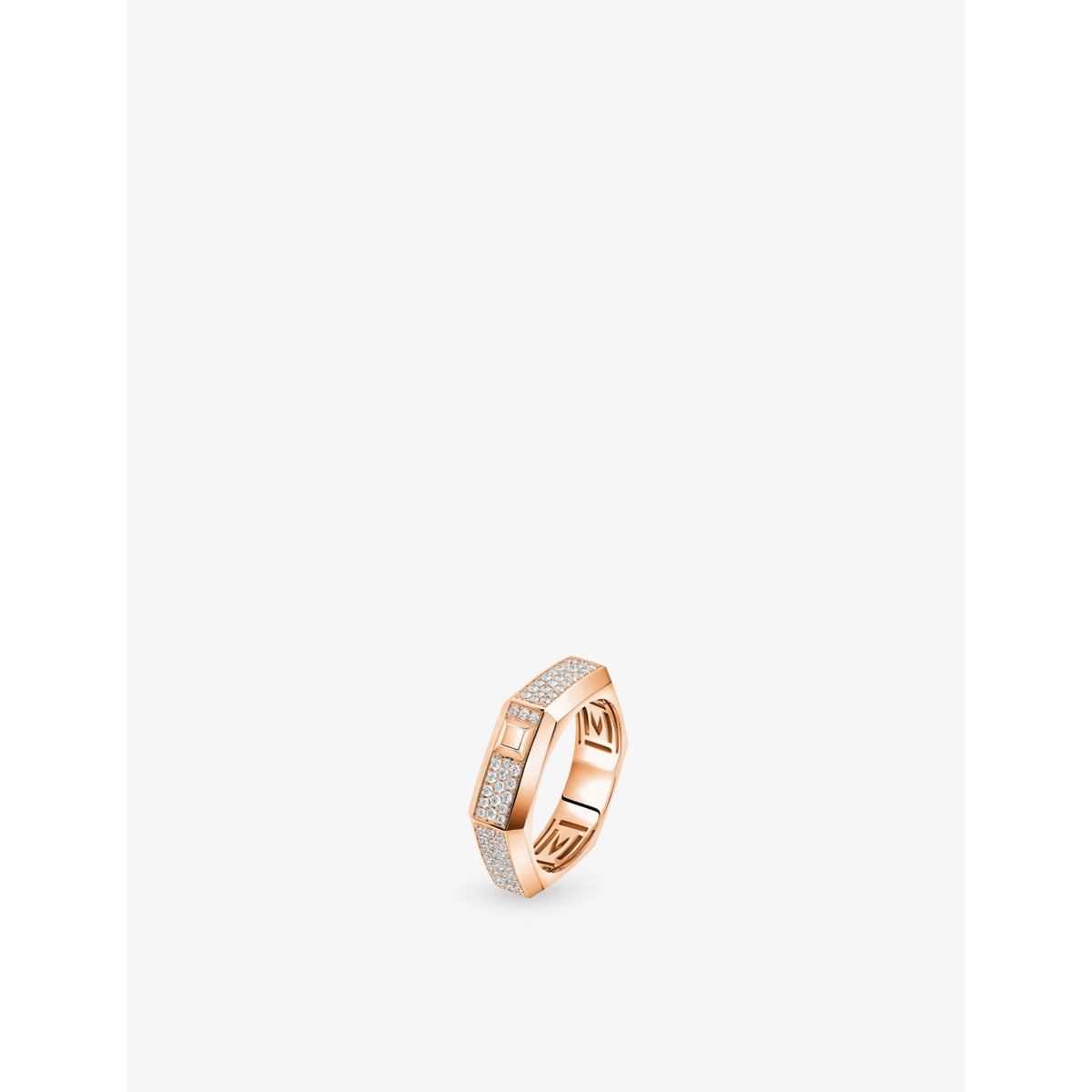 Moderniste Medium Pave 18ct Gold And 0.35ct Diamond Ring - PINK - K