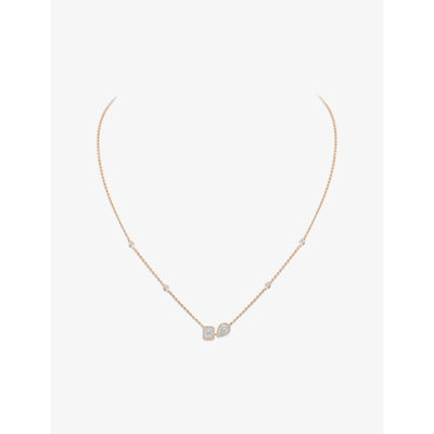 selfridges Messika My Twin 18ct Gold and 0.30ct Diamond Necklace- Buy online at McGrocer