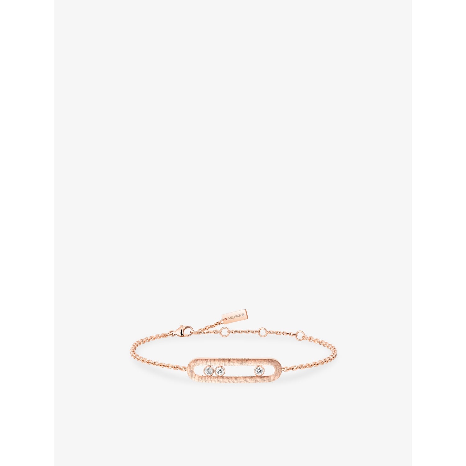 Move Classique Ciselé 18ct Gold And 0.20ct Diamond Bracelet - PINK