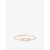 Move Classique Ciselé 18ct Gold And 0.20ct Diamond Bracelet - PINK