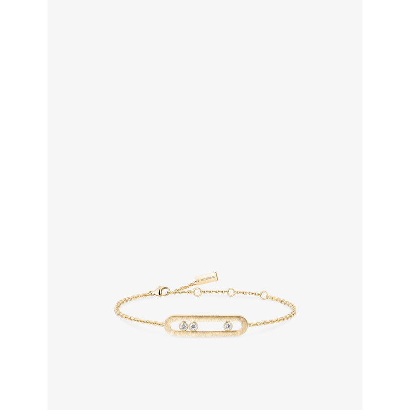 Messika Move Classique Ciselé 18ct Gold And 0.20ct Diamond Bracelet