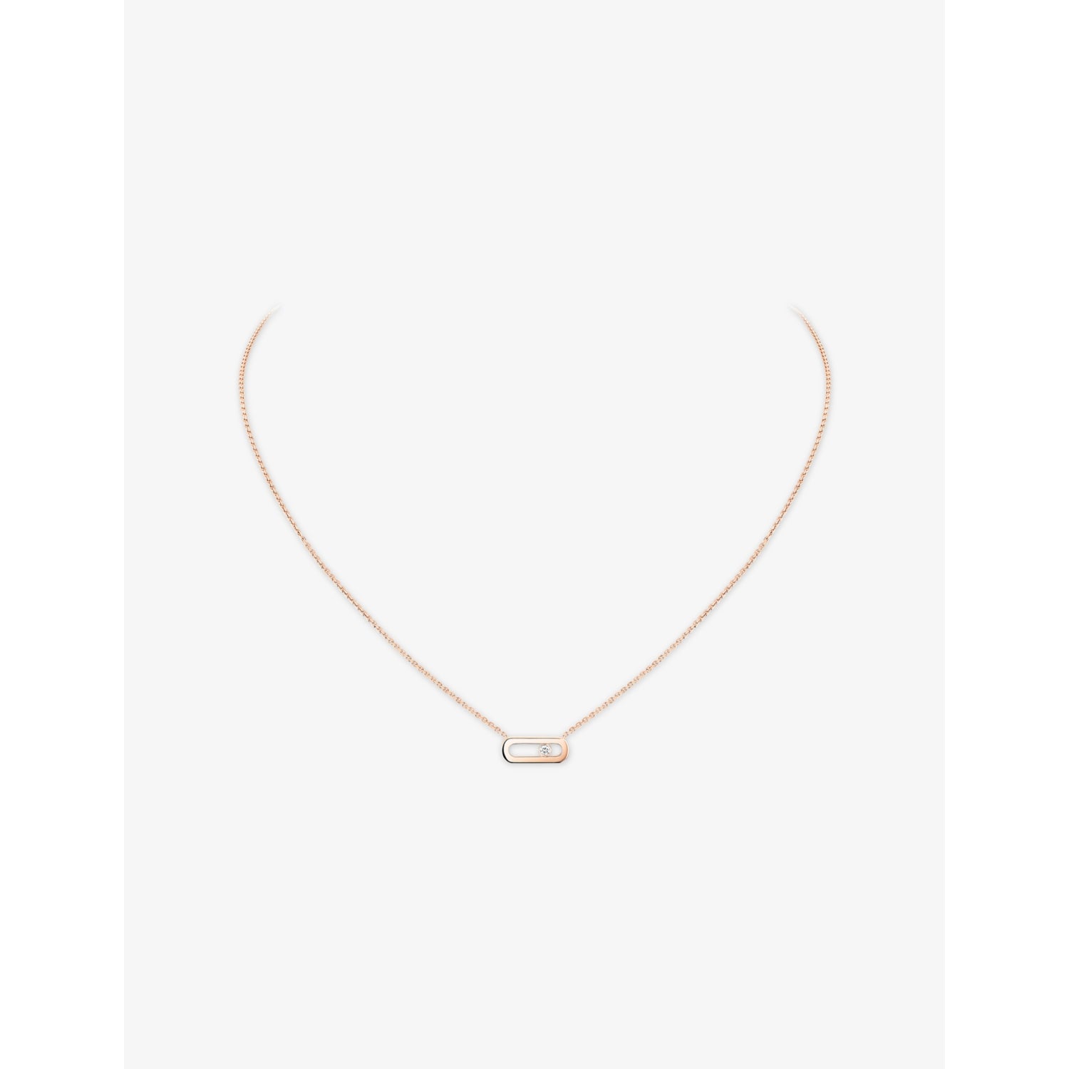 Move Uno 18ct Gold And 0.02ct Diamond Necklace - PINK