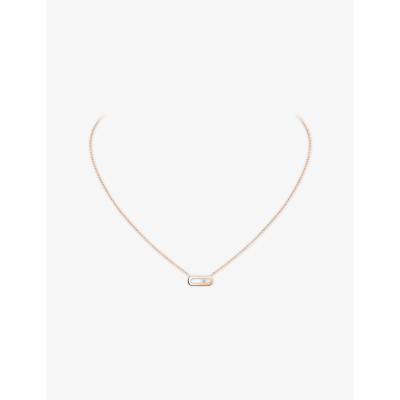 Move Uno 18ct Gold And 0.02ct Diamond Necklace - PINK
