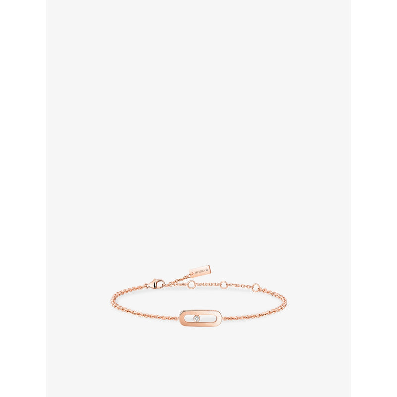 Move Uno 18ct Gold And 0.02ct Diamond Bracelet - PINK