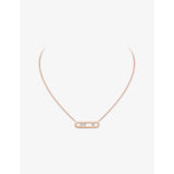 Move Classique Ciselé 18ct Gold And 0.20ct Diamond Necklace - PINK
