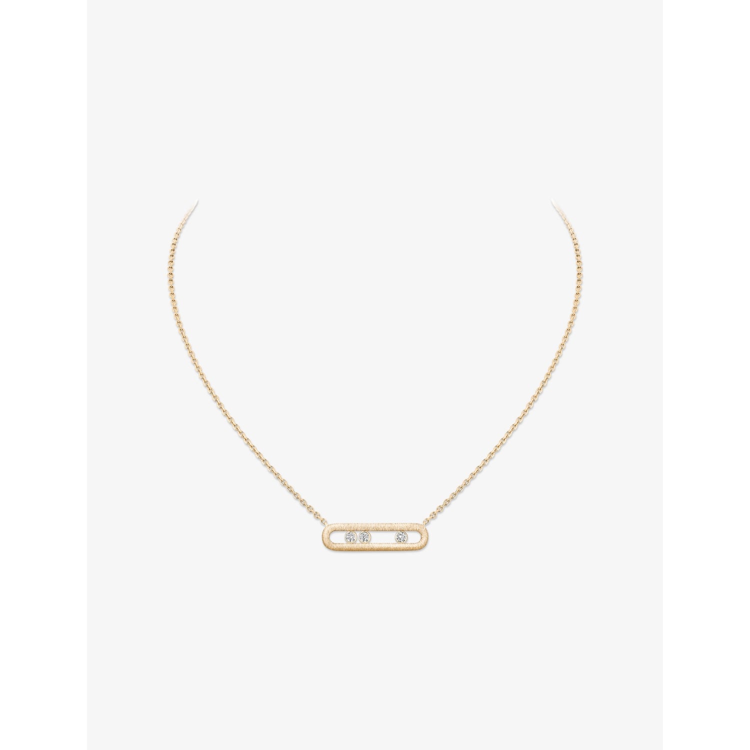 Messika Move Classique Ciselé 18ct Gold And 0.20ct Diamond Necklace