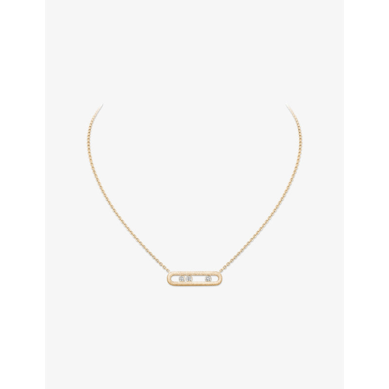 Messika Move Classique Ciselé 18ct Gold And 0.20ct Diamond Necklace