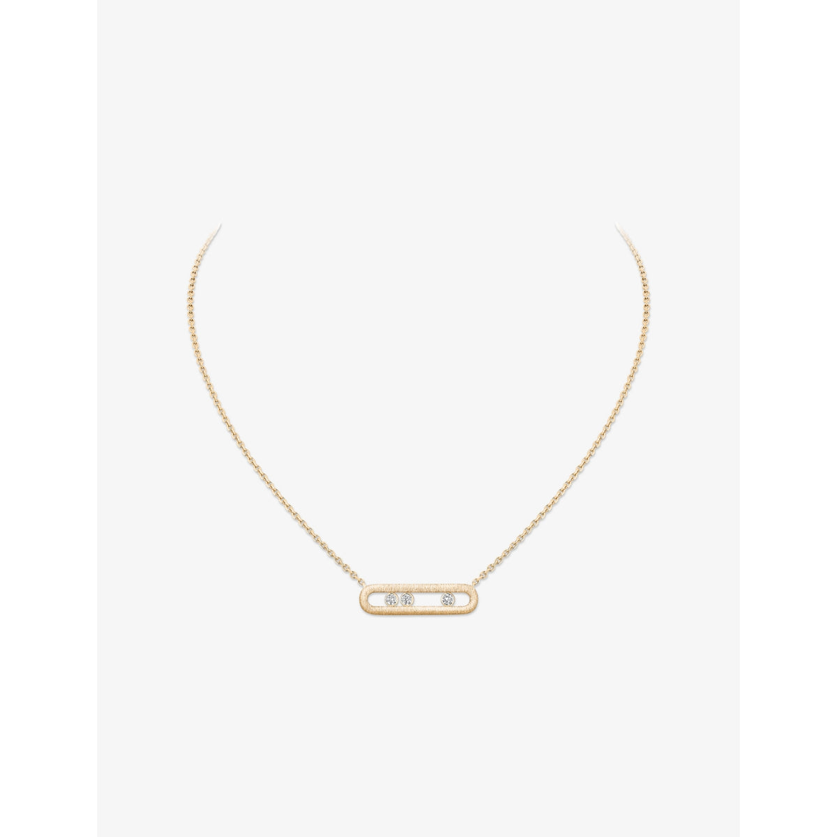 Messika Move Classique Ciselé 18ct Gold And 0.20ct Diamond Necklace
