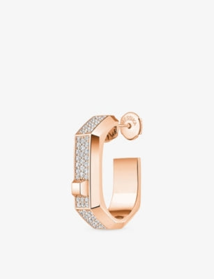 Messika medium pavé diamond hoop single earring in 18ct gold - British product