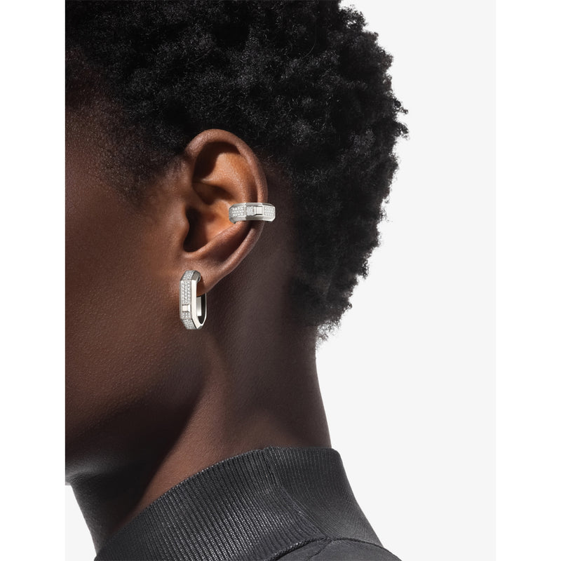 Messika medium pavé diamond hoop single earring in 18ct gold - British product
