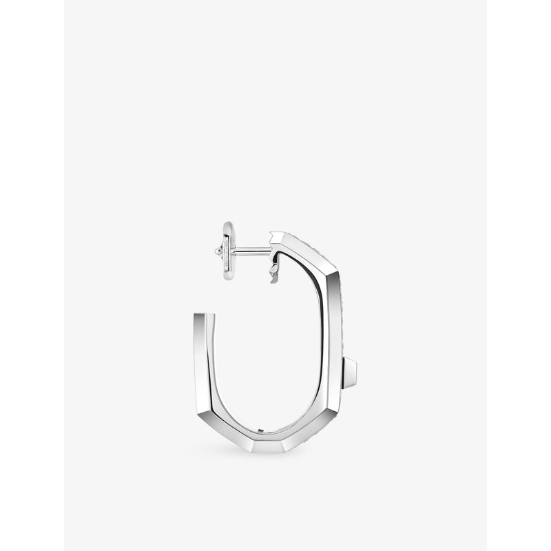 Messika medium pavé diamond hoop single earring in 18ct gold - British product