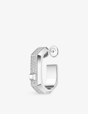 Messika Moderniste Medium Pavé 18ct Gold and 0.30ct Diamond Single Hoop Earring