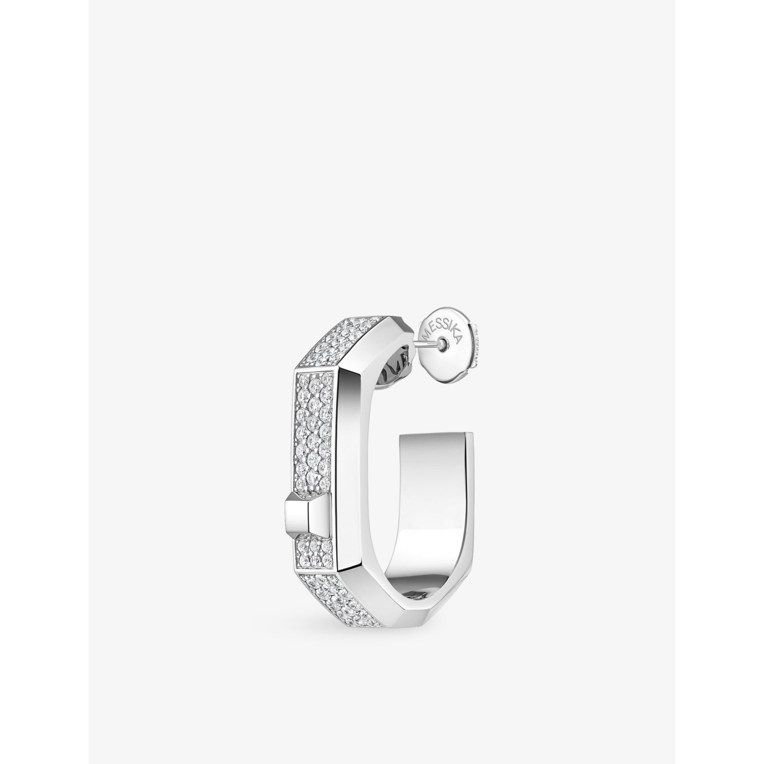 Messika medium pavé diamond hoop single earring in 18ct gold - British product