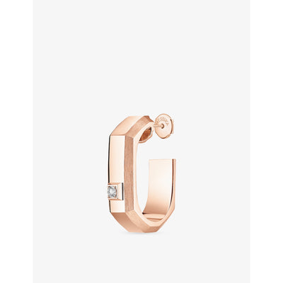 selfridges Messika Moderniste Medium 18ct Gold and 0.03ct Diamond Single Hoop Earring- Buy online at McGrocer